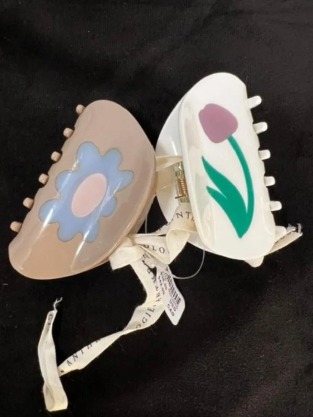 By Anthropologie Floral Inlay Hair Clips, Set of 2 - NWT